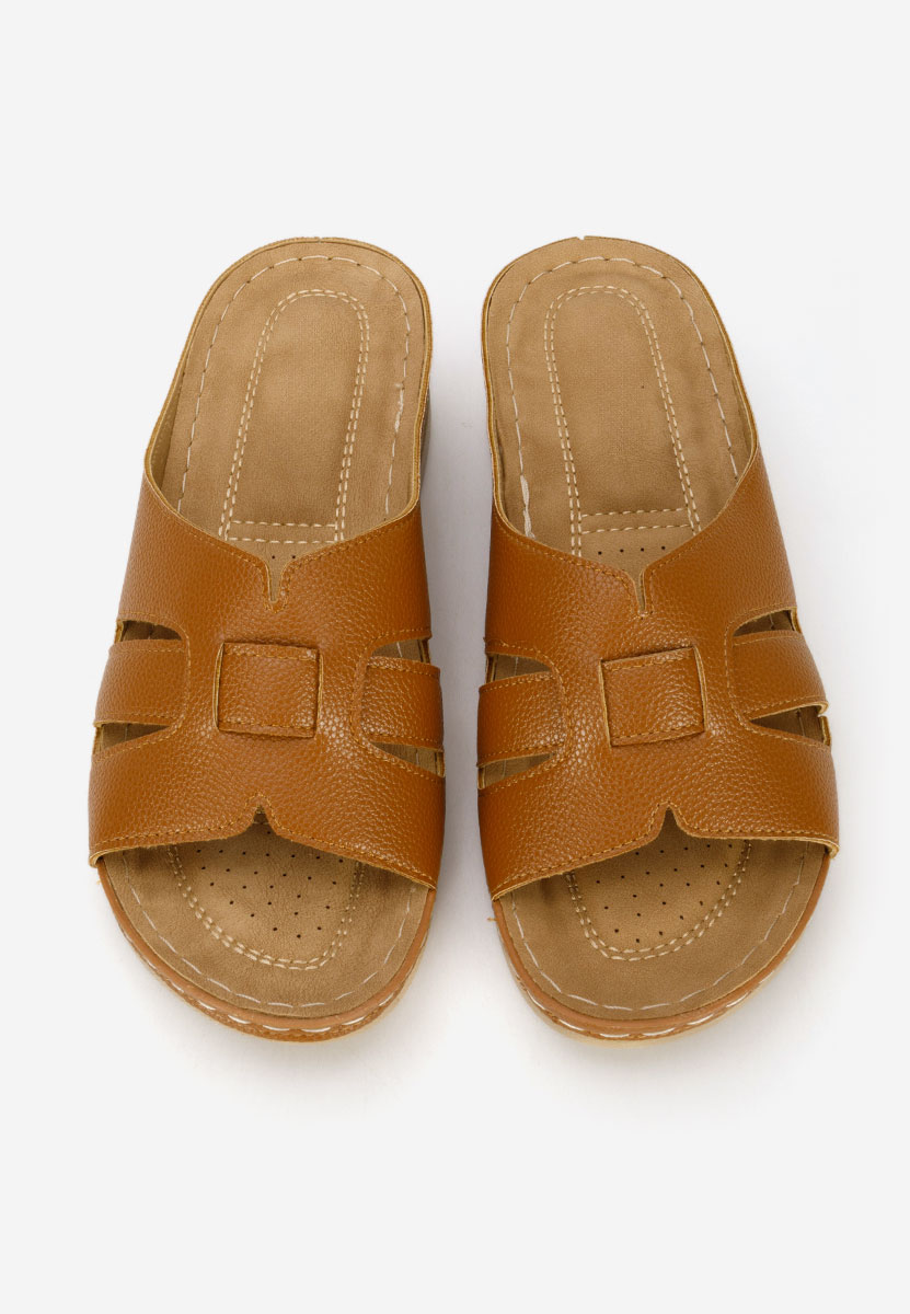 Παντόφλες με πλατφόρμα Marhta ταμπά