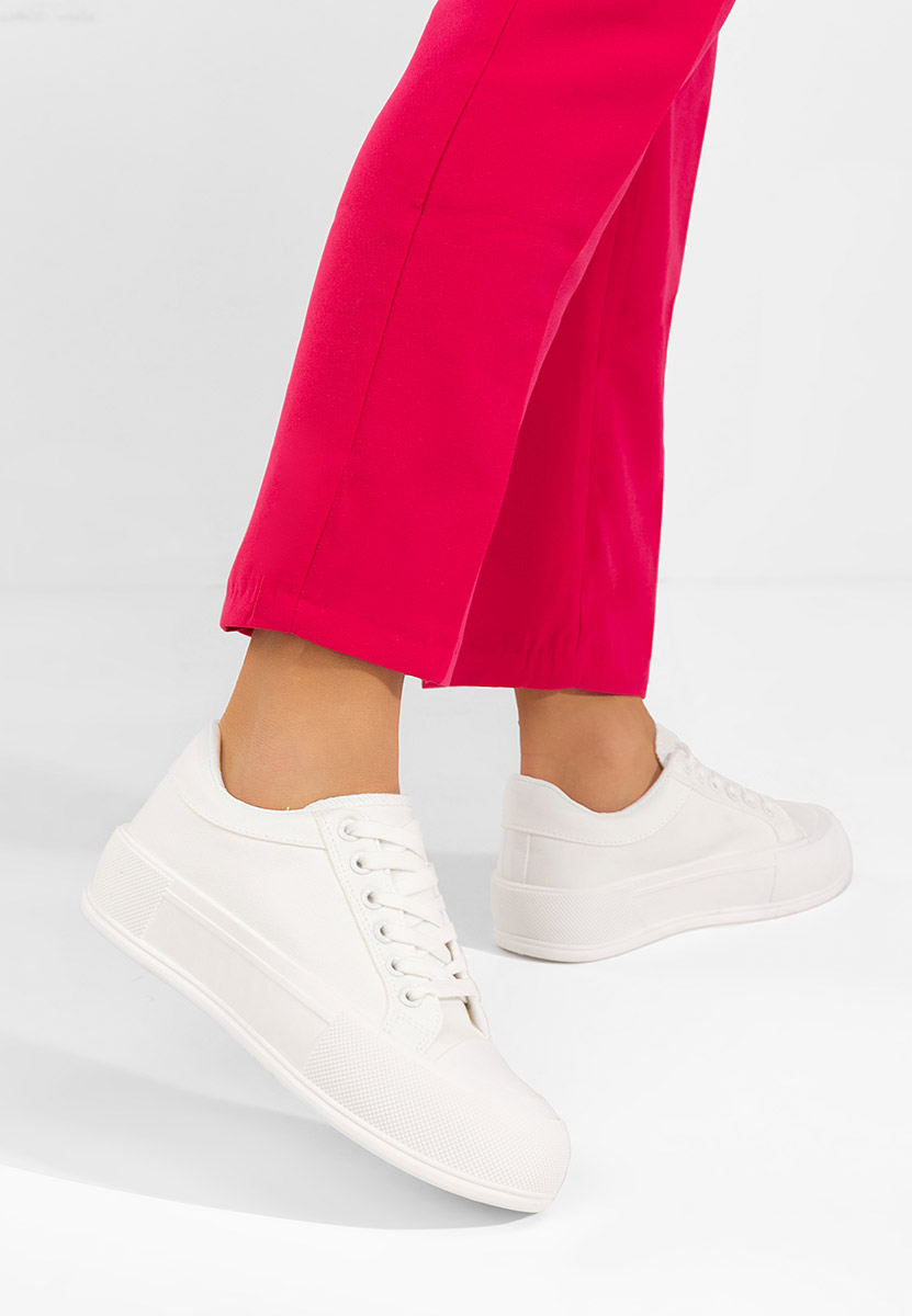 Γυναικεία πανινα πλατφόρμες Antonea λευκά