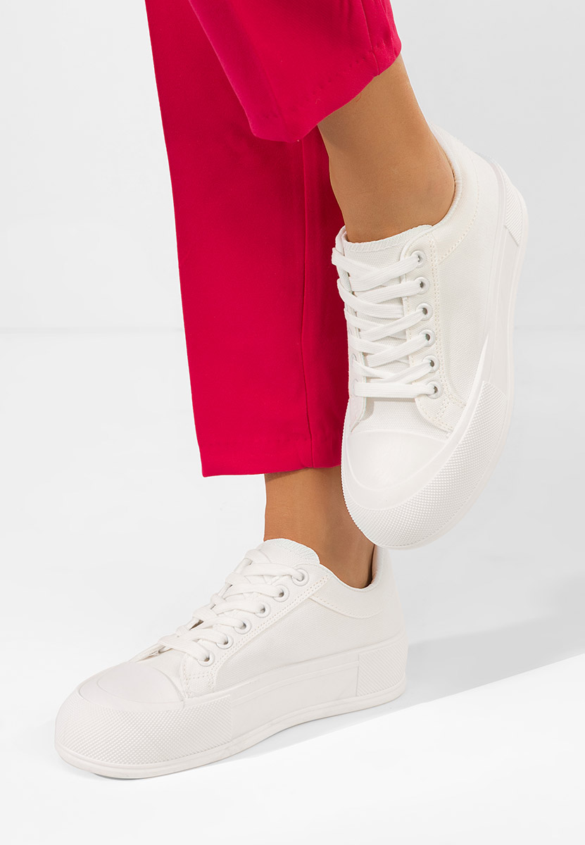 Γυναικεία πανινα πλατφόρμες Antonea λευκά