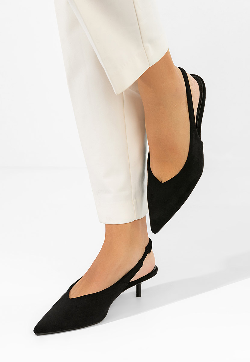 Γόβες slingback Amadeea μαύρα