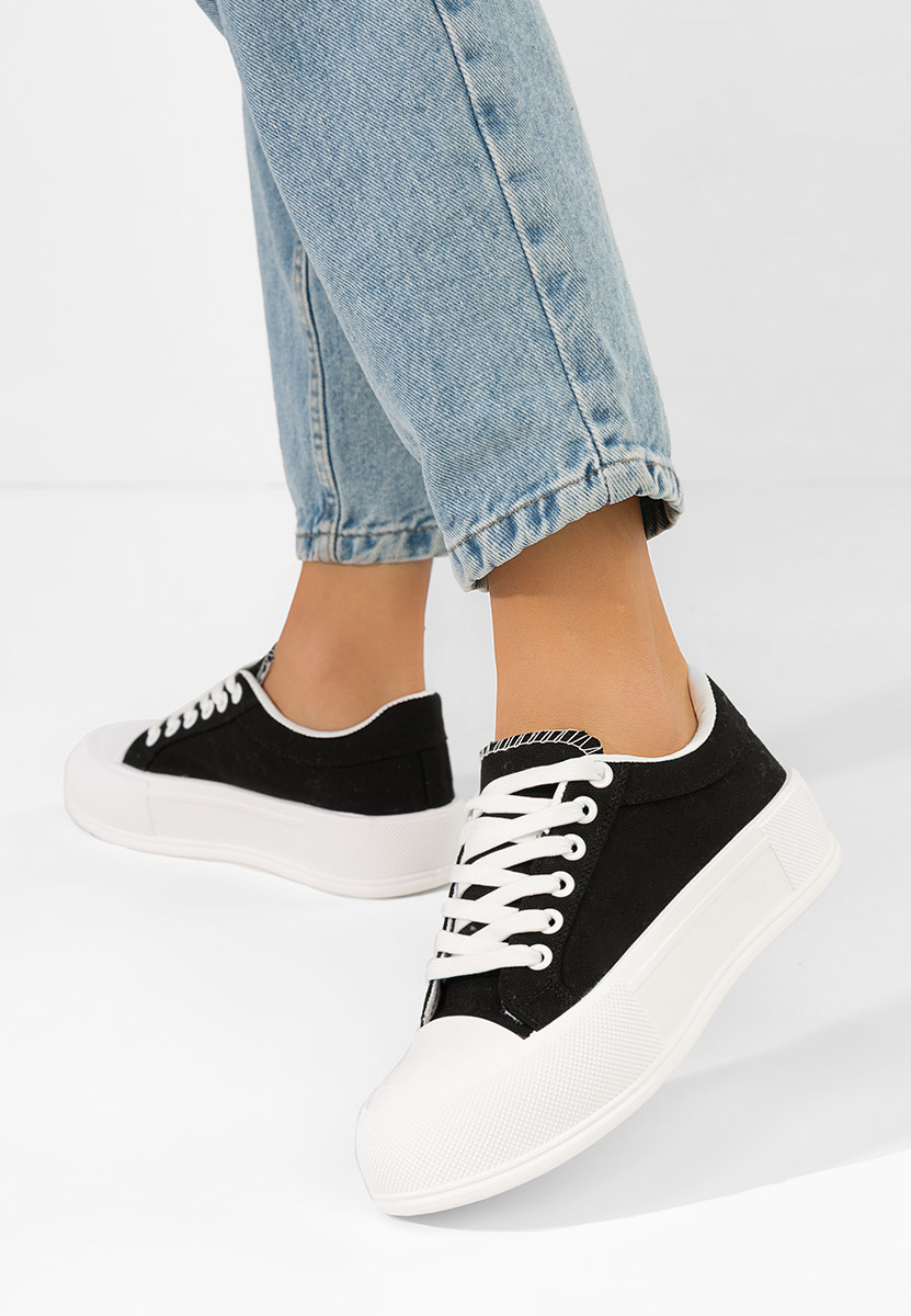 Γυναικεία πανινα πλατφόρμες Antonea μαύρα