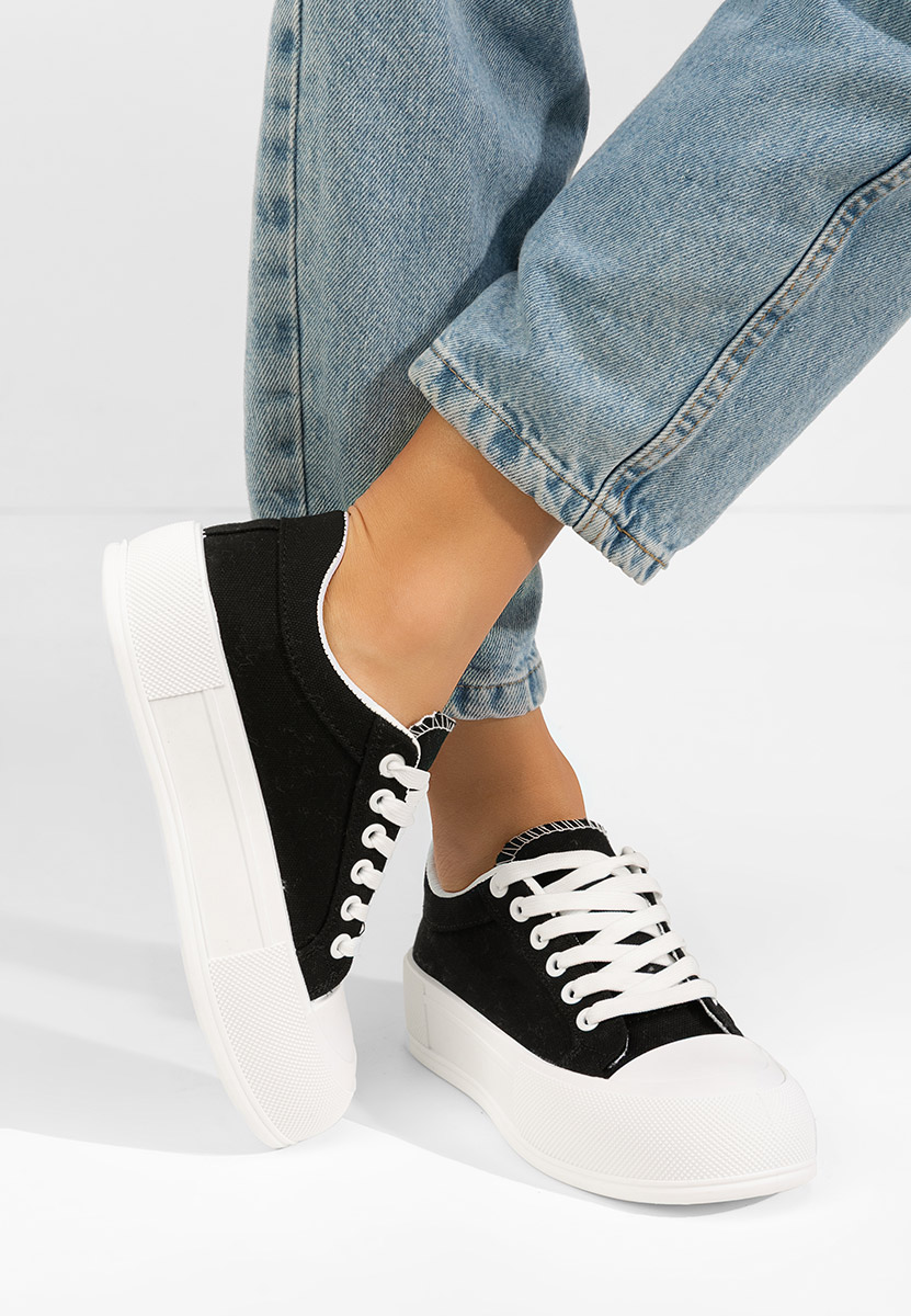 Γυναικεία πανινα πλατφόρμες Antonea μαύρα