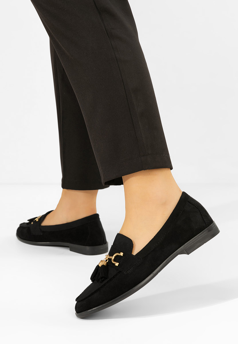 Μοκασίνια γυναικεια Reeia μαύρα