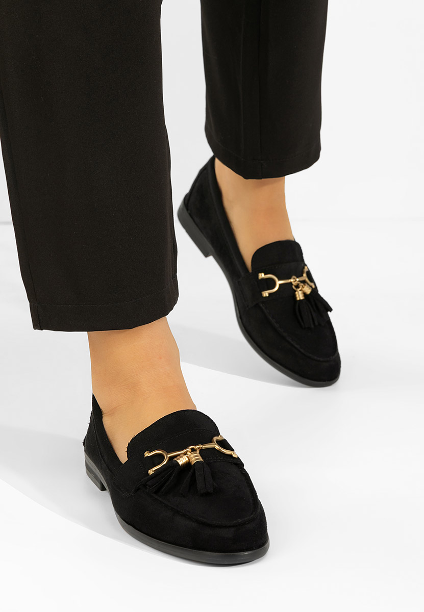 Μοκασίνια γυναικεια Reeia μαύρα