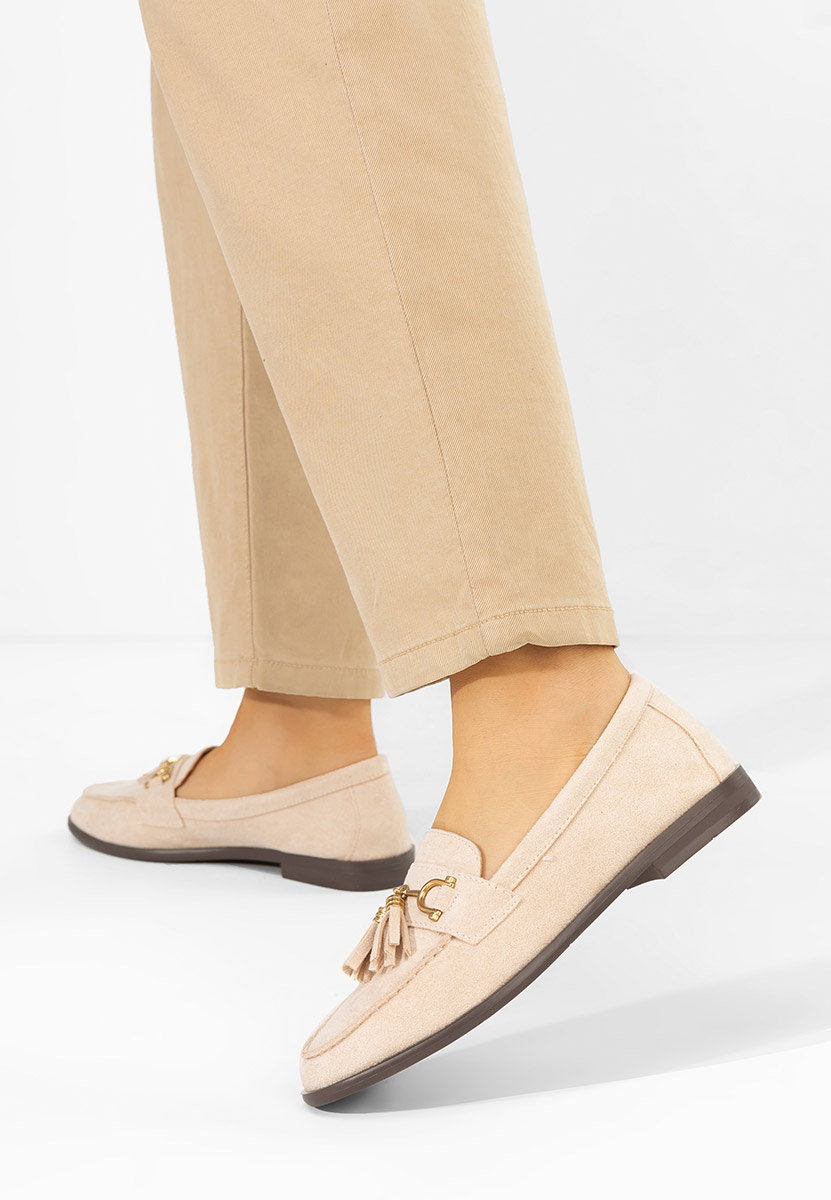 Μοκασίνια γυναικεια Reeia μπεζ