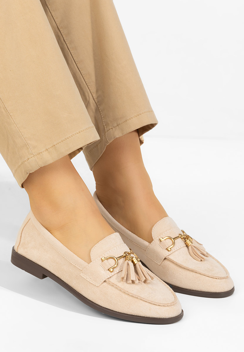 Μοκασίνια γυναικεια Reeia μπεζ