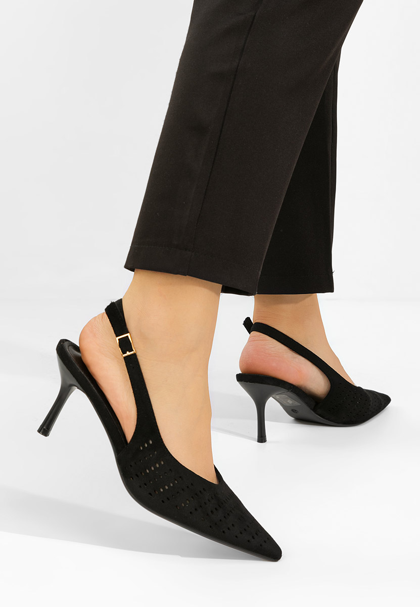Γόβες slingback Osyana μαύρα