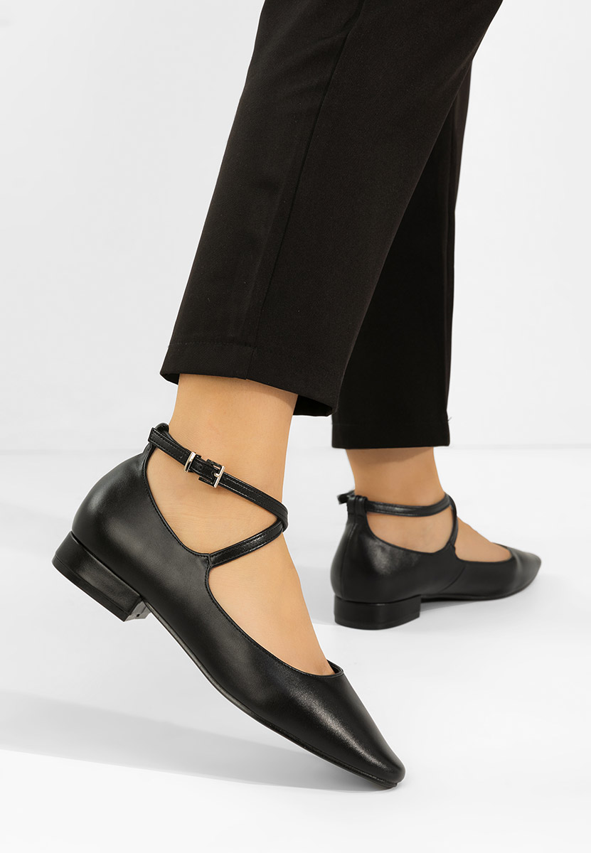 Γόβες με χαμηλό τακούνι Hurania μαύρα