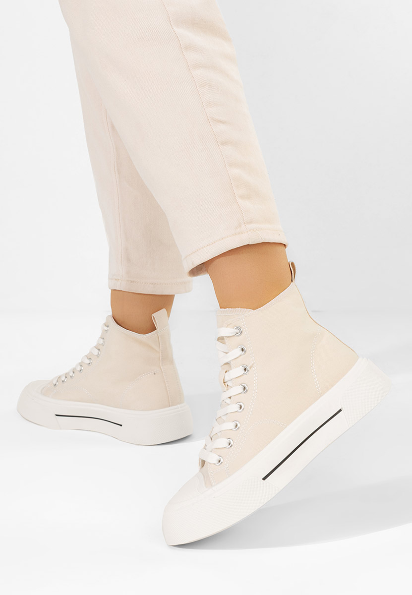 Γυναικεία sneakers αστραγάλο Minoda μπεζ