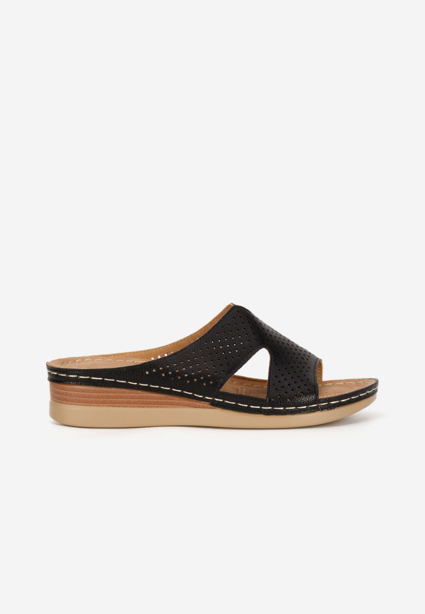 Παντόφλες με πλατφόρμα Hermana μαύρα