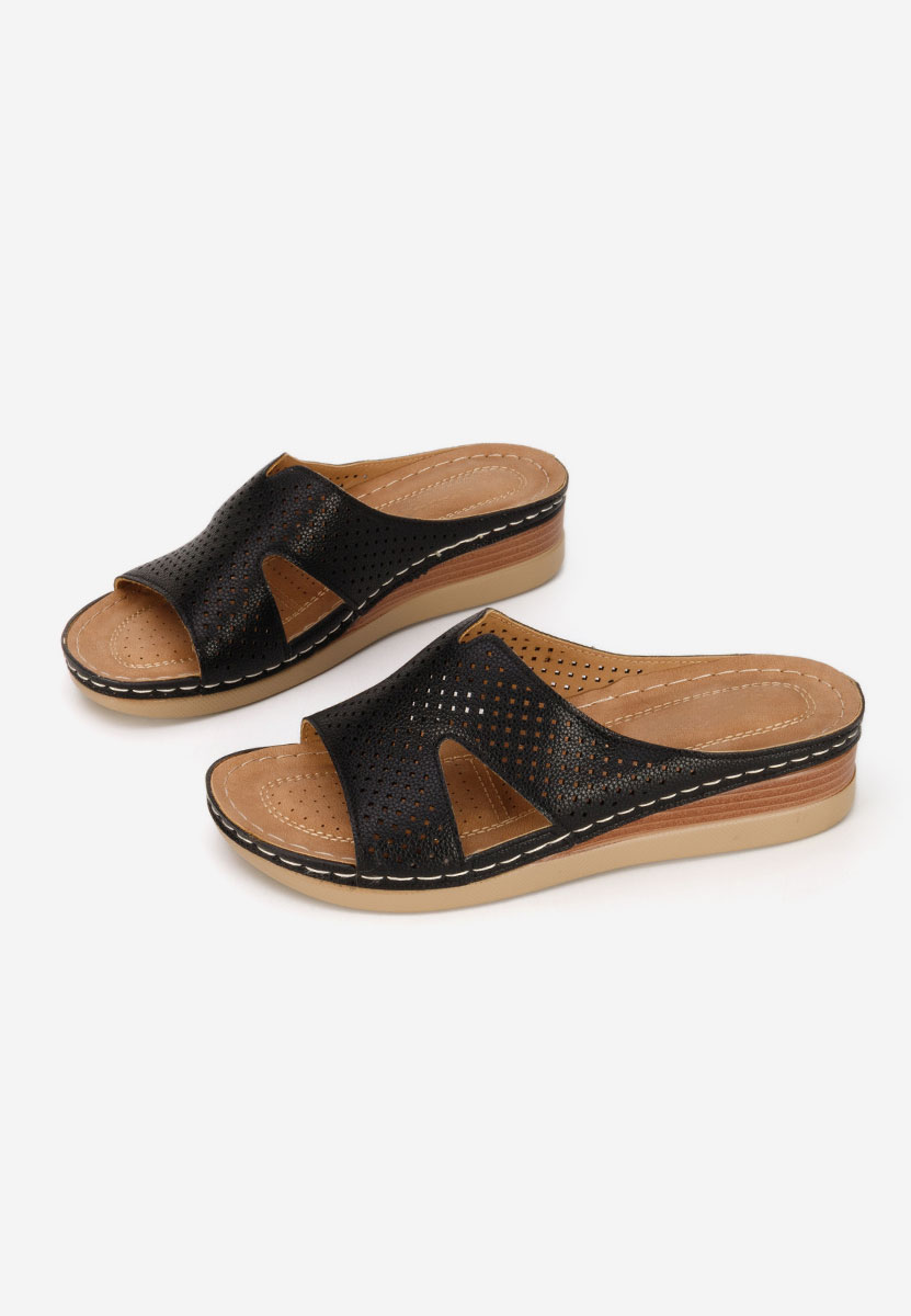 Παντόφλες με πλατφόρμα Hermana μαύρα