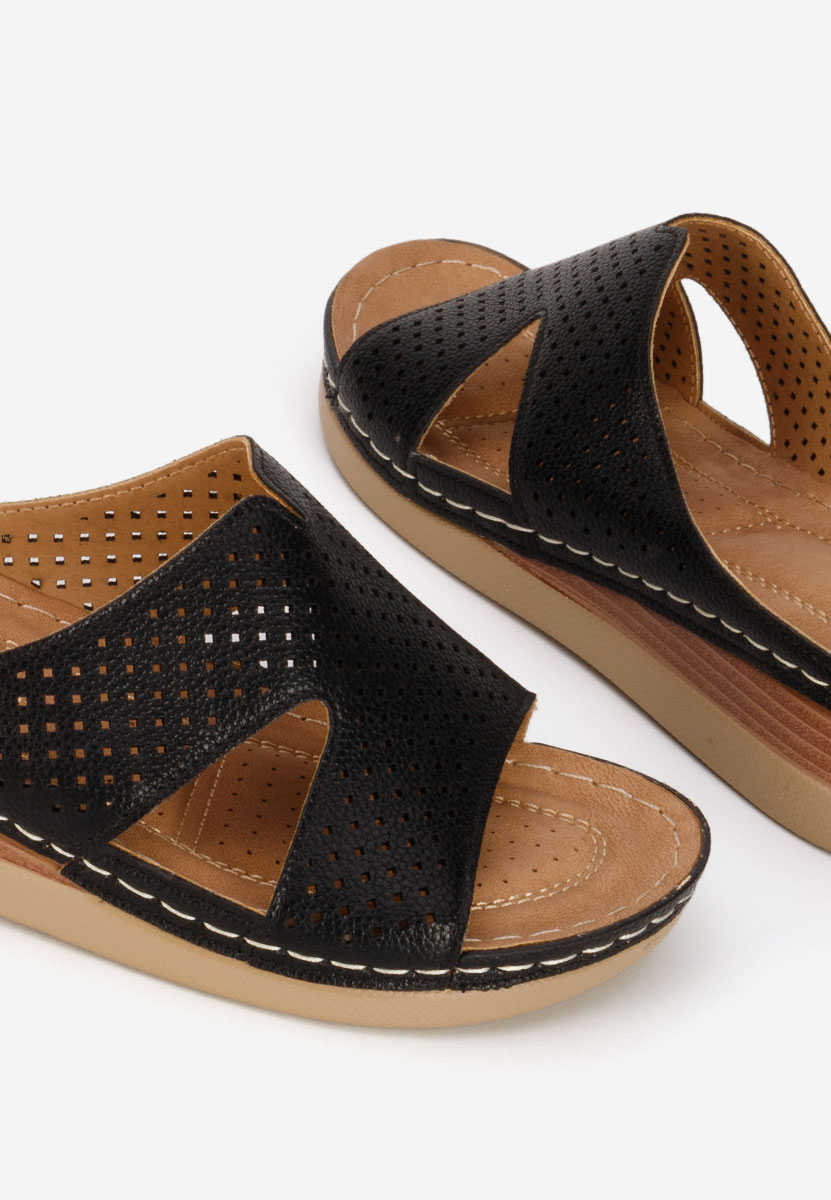 Παντόφλες με πλατφόρμα Hermana μαύρα