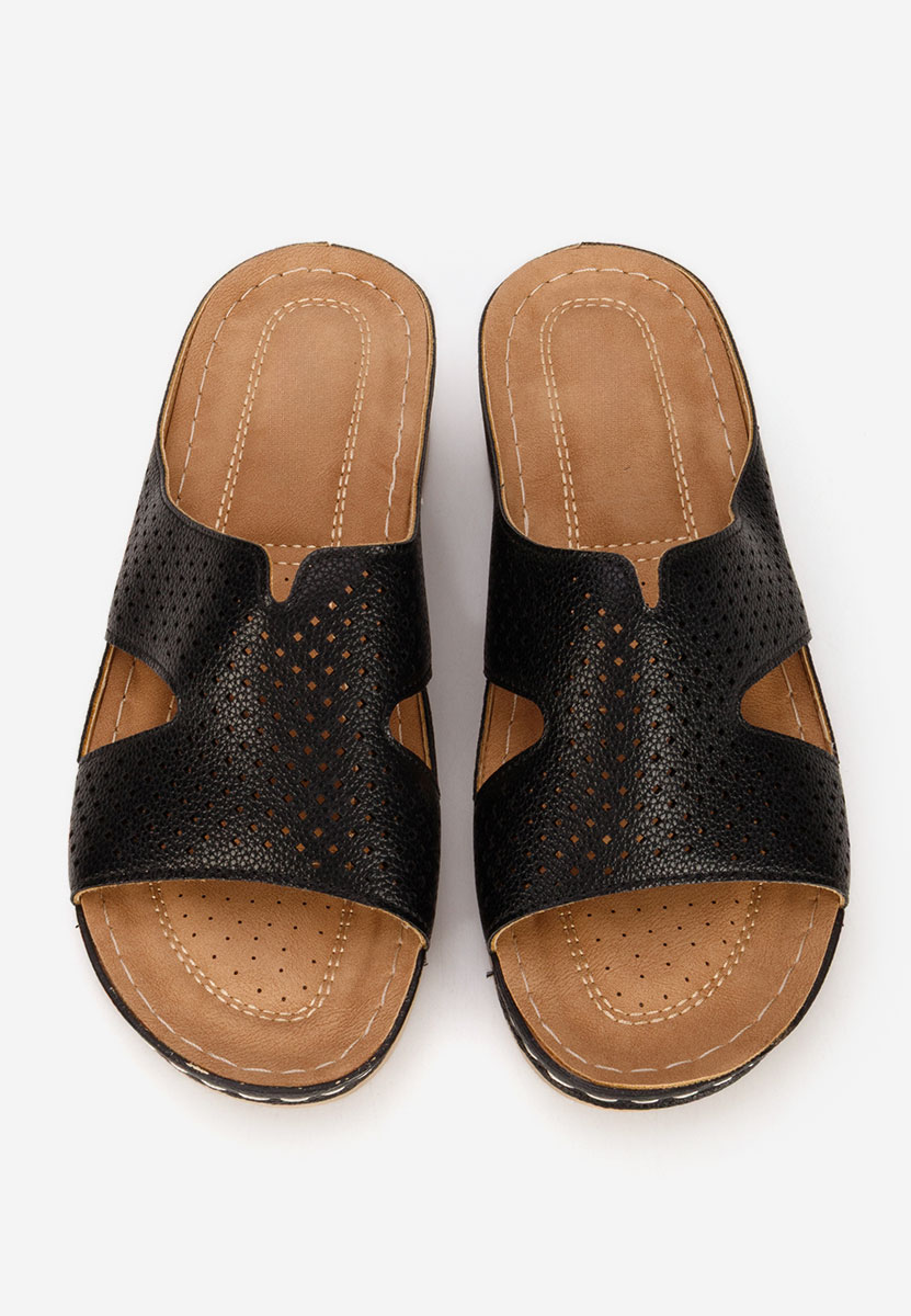 Παντόφλες με πλατφόρμα Hermana μαύρα