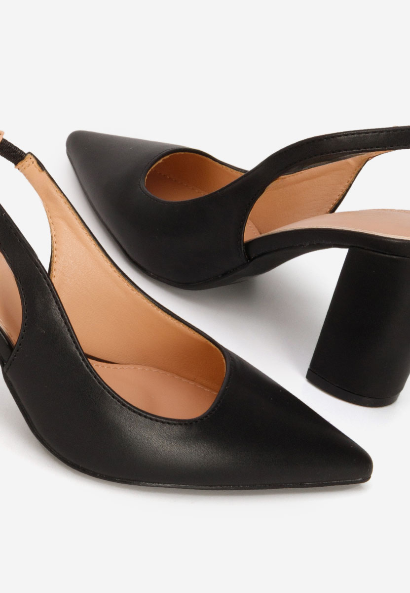 Γόβες slingback Eleria μαύρα