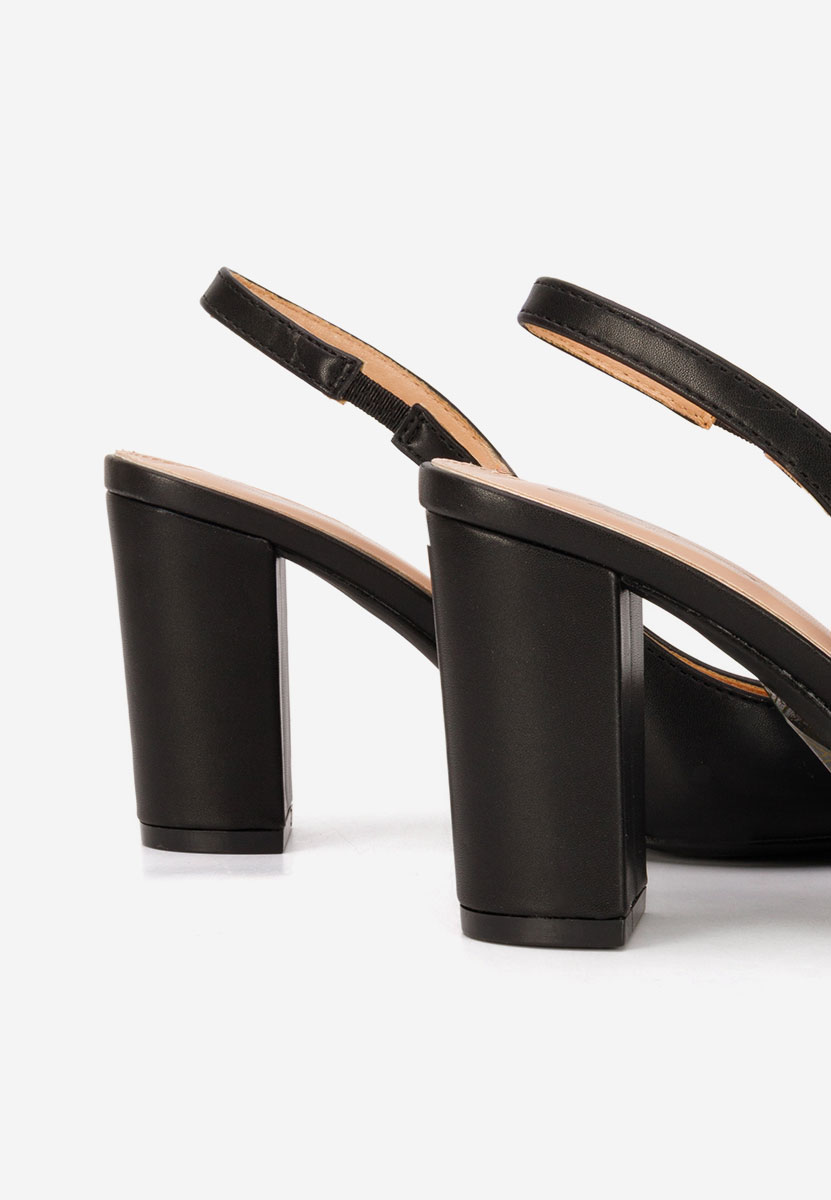 Γόβες slingback Eleria μαύρα
