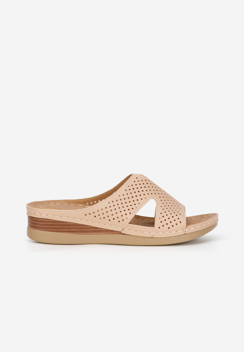 Παντόφλες με πλατφόρμα Hermana μπεζ