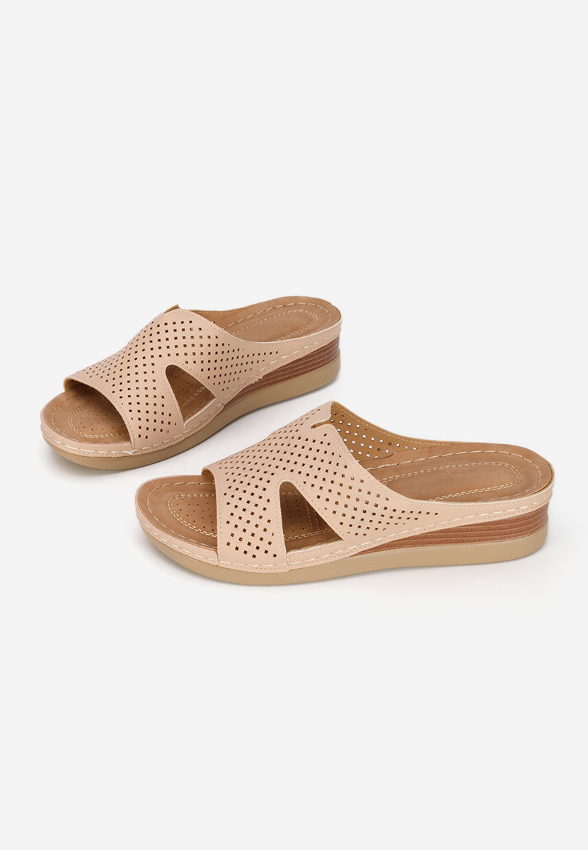 Παντόφλες με πλατφόρμα Hermana μπεζ