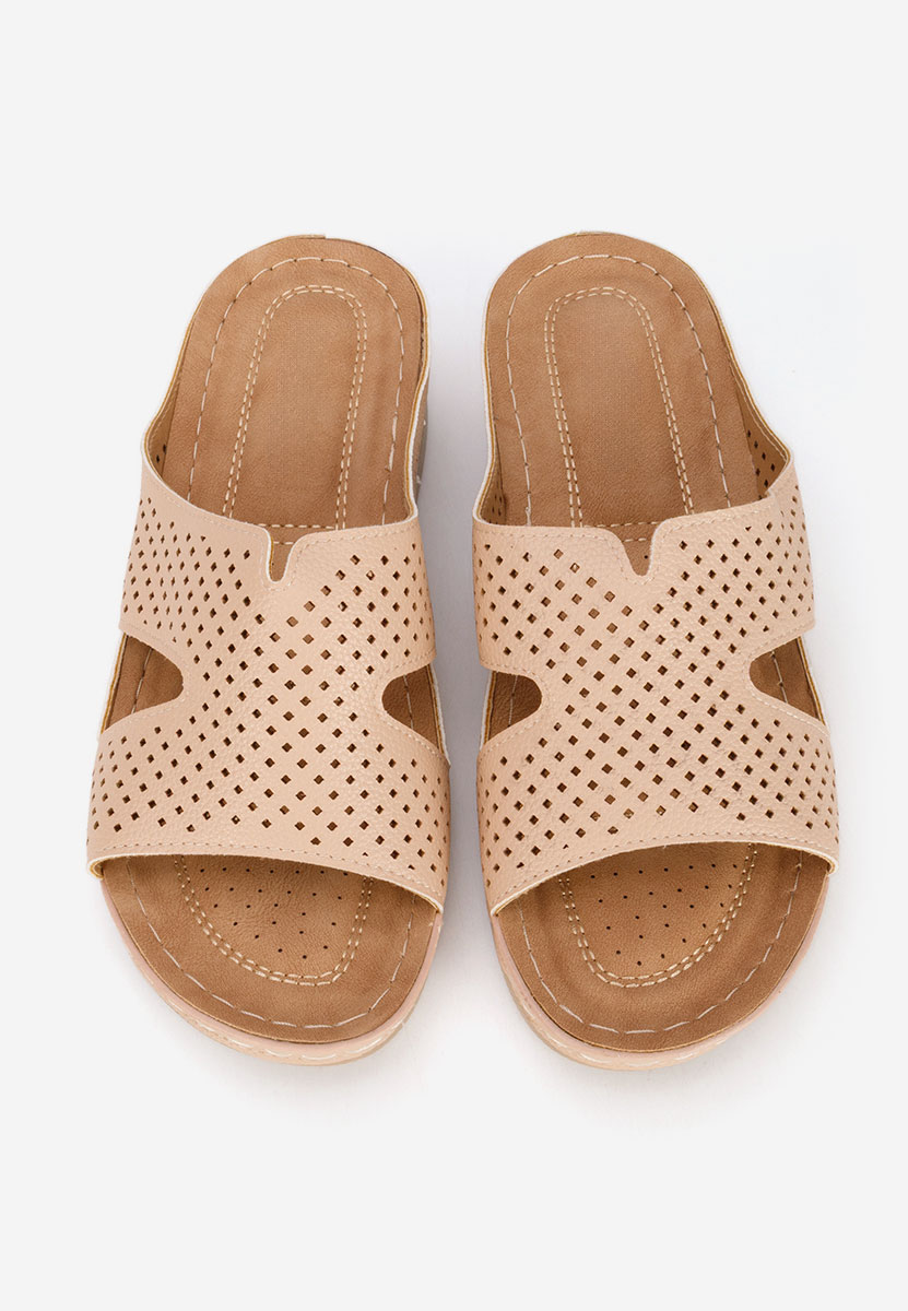 Παντόφλες με πλατφόρμα Hermana μπεζ