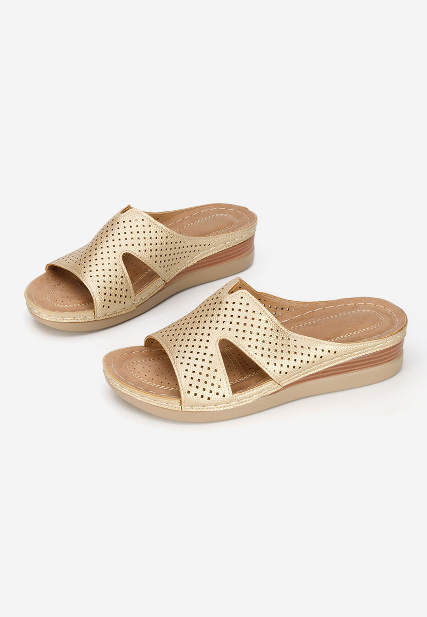 Παντόφλες με πλατφόρμα Hermana χρυσο