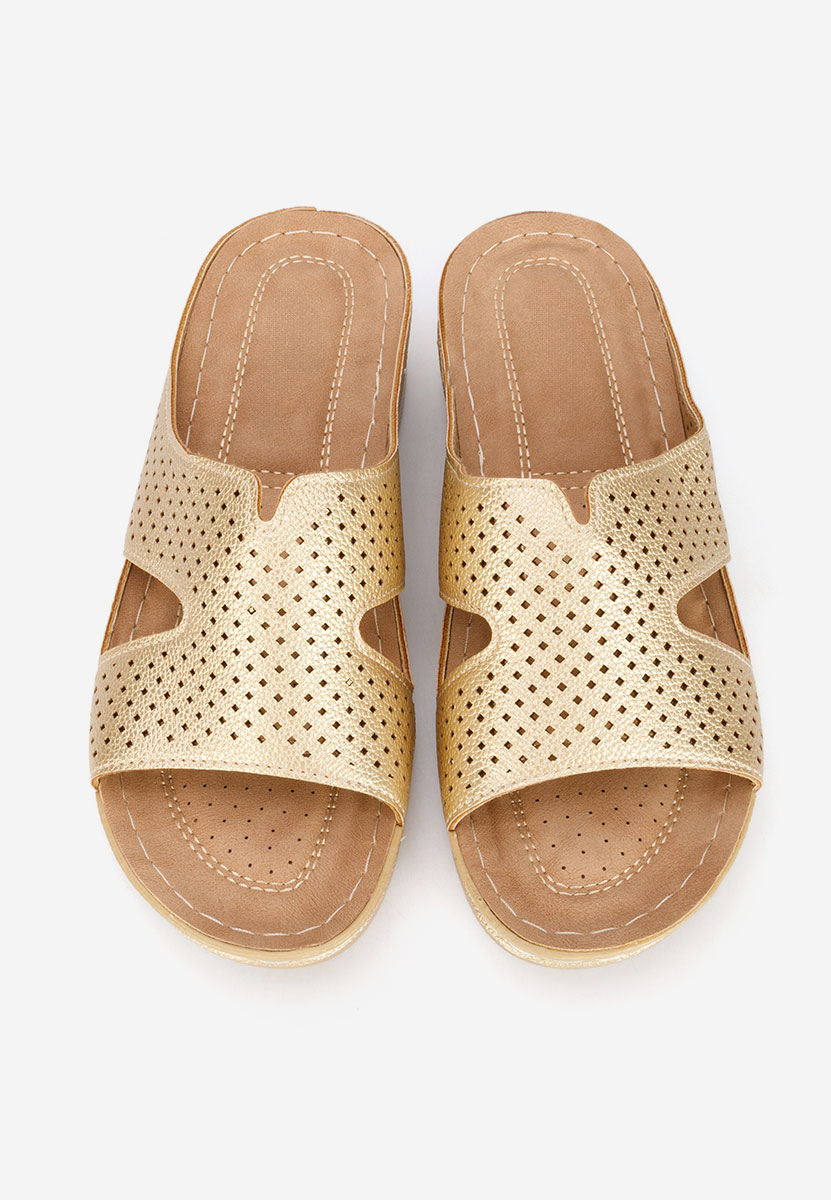 Παντόφλες με πλατφόρμα Hermana χρυσο