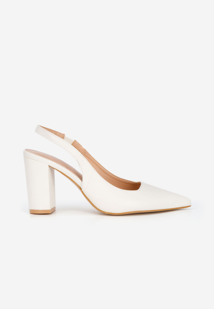 Γόβες slingback Eleria λευκά
