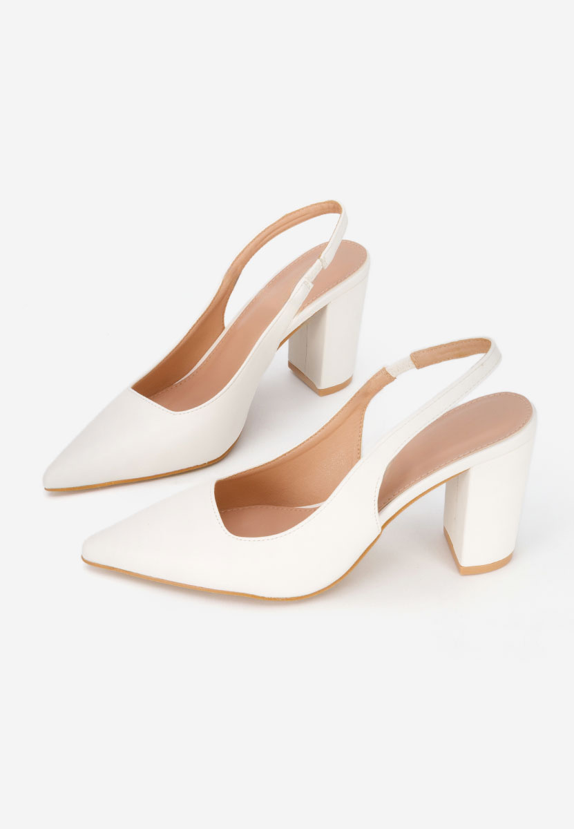Γόβες slingback Eleria λευκά