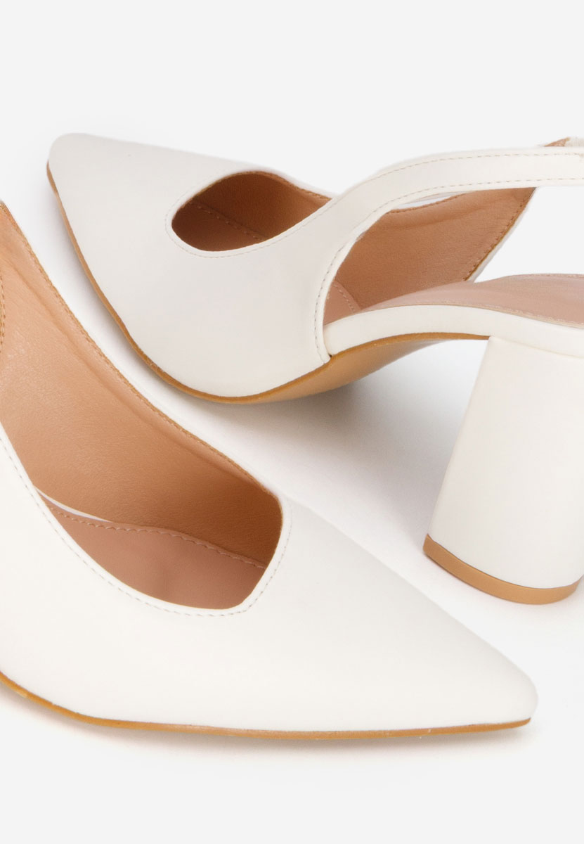Γόβες slingback Eleria λευκά