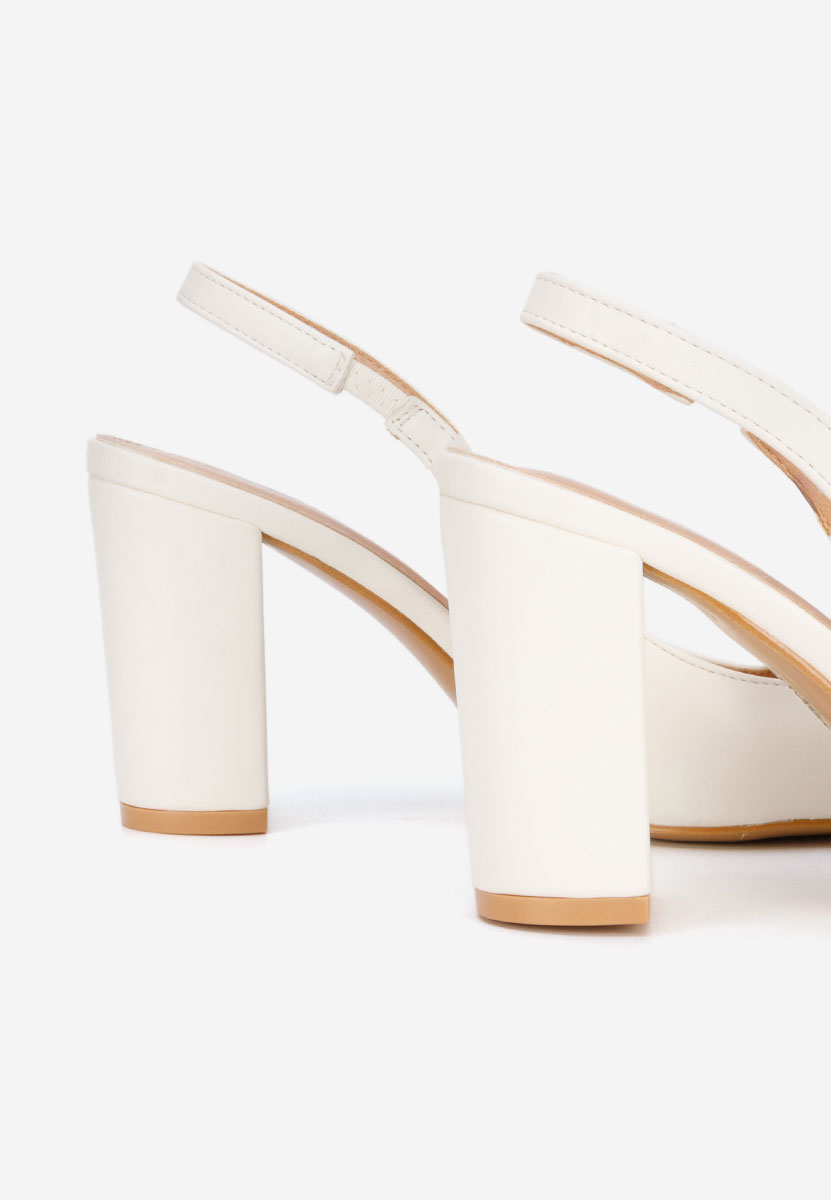 Γόβες slingback Eleria λευκά
