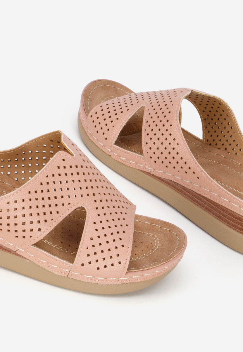 Παντόφλες με πλατφόρμα Hermana ροζ