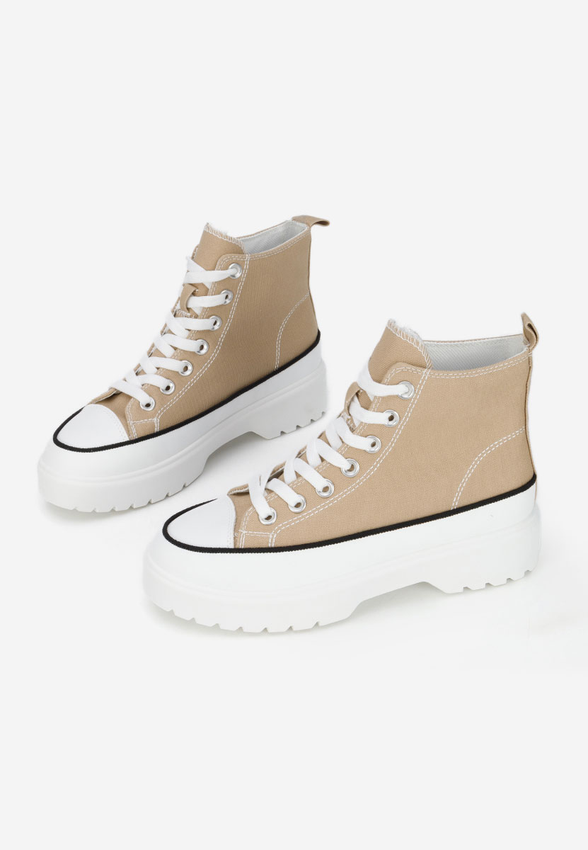 Γυναικεία sneakers αστραγάλο Fiorela χακι