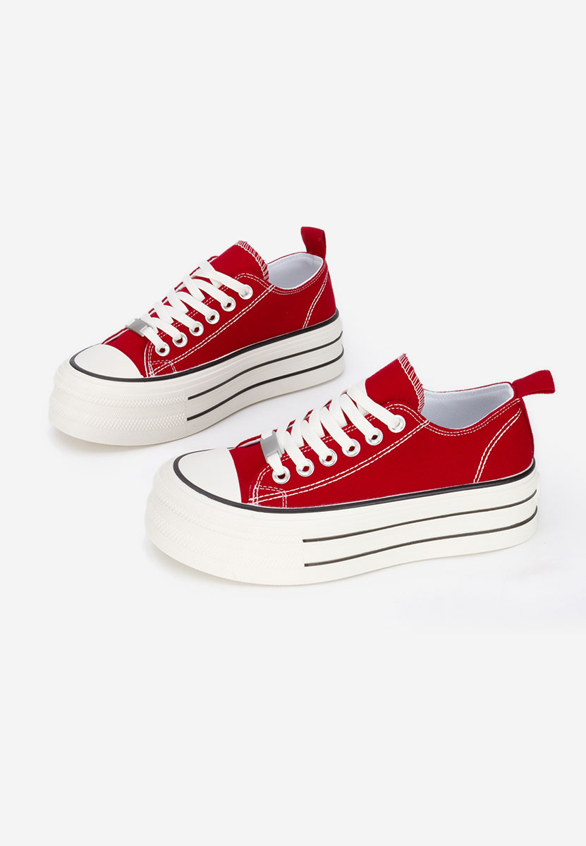 Γυναικεία πανινα πλατφόρμες Kimala κοκκινο