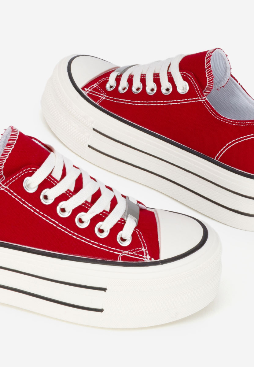 Γυναικεία πανινα πλατφόρμες Kimala κοκκινο