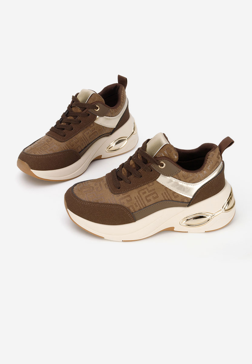 Sneakers με πλατφόρμα Nezela καφε