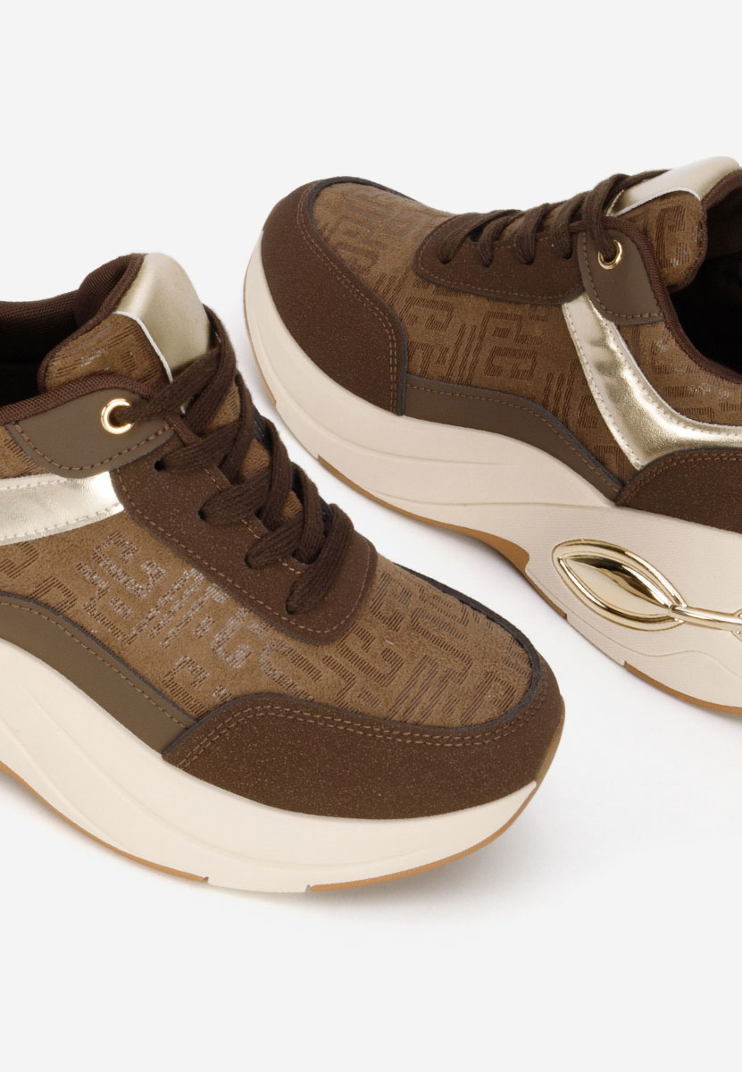 Sneakers με πλατφόρμα Nezela καφε