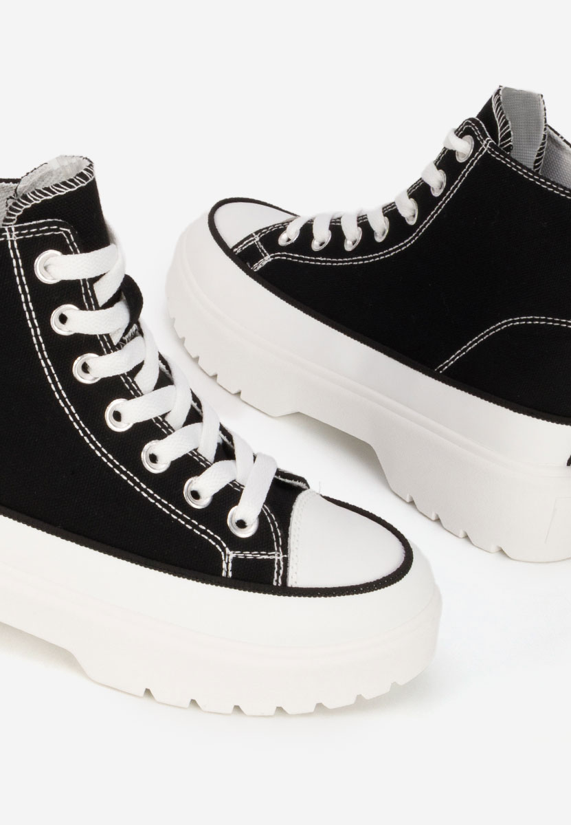 Γυναικεία sneakers αστραγάλο Fiorela μαύρα