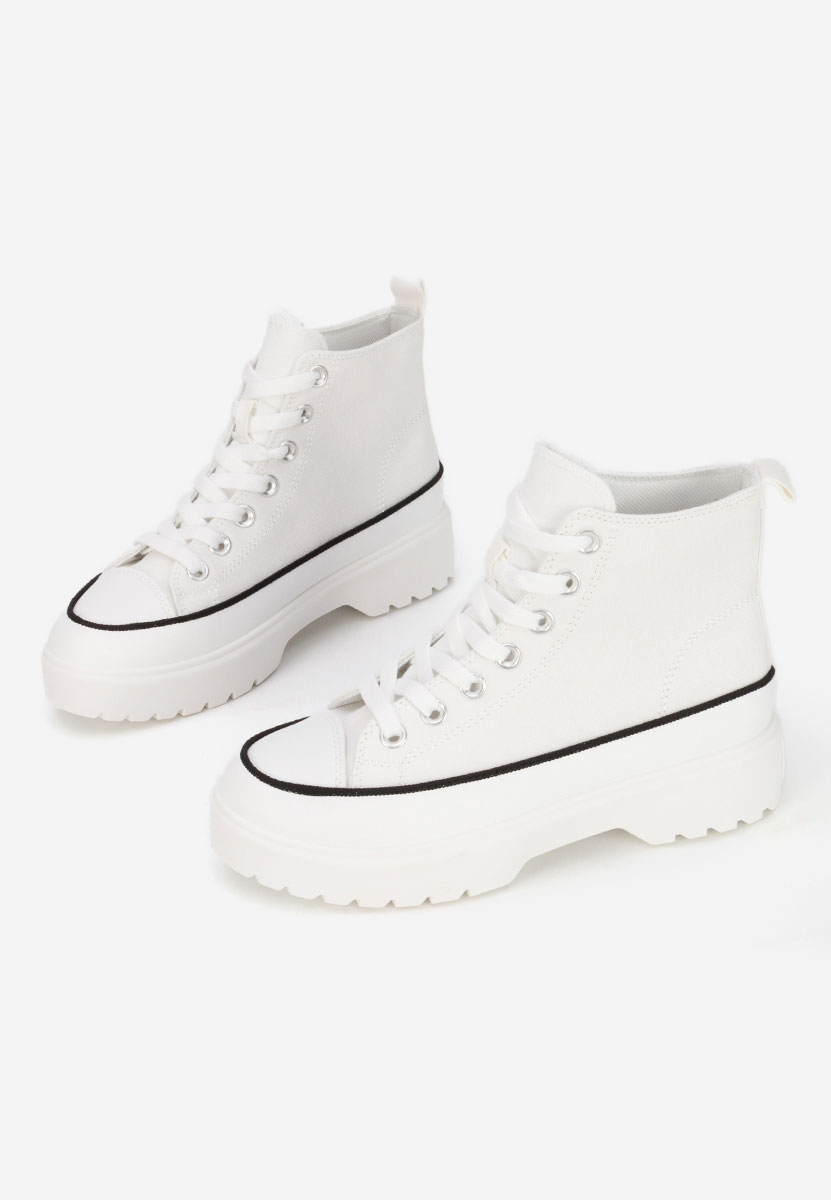 Γυναικεία sneakers αστραγάλο Fiorela λευκά