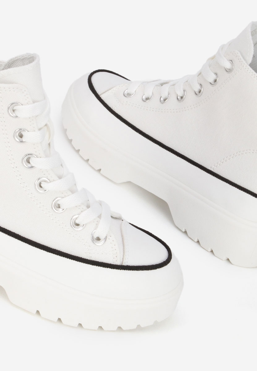 Γυναικεία sneakers αστραγάλο Fiorela λευκά