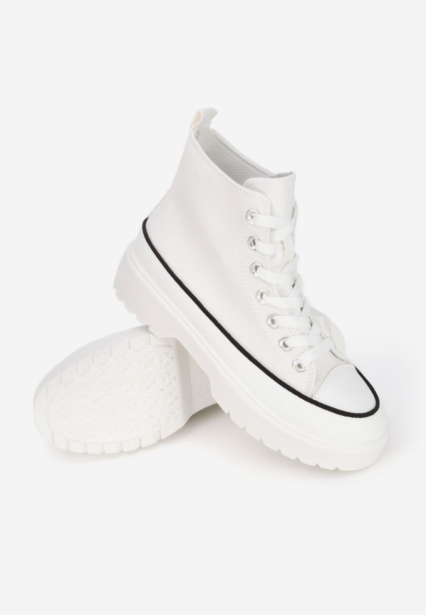 Γυναικεία sneakers αστραγάλο Fiorela λευκά