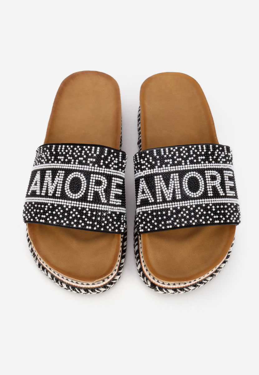 Παντόφλες με πλατφόρμα Alezia μαύρα