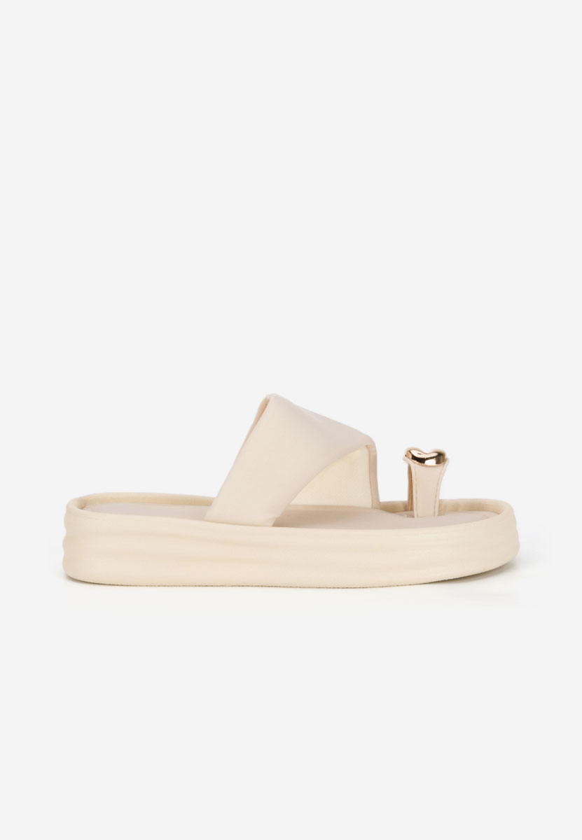 Παντόφλες με πλατφόρμα Alezzia μπεζ