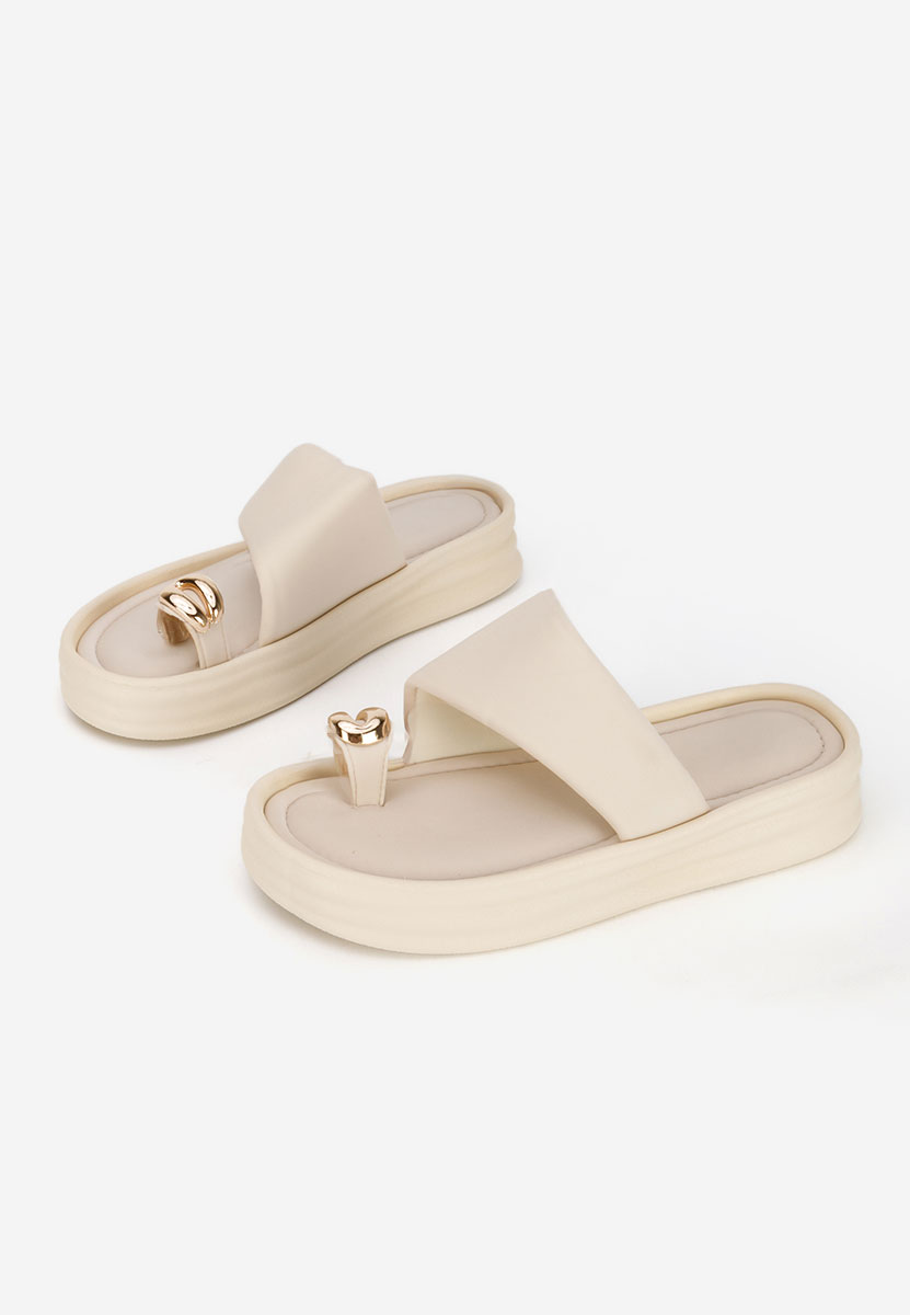 Παντόφλες με πλατφόρμα Alezzia μπεζ