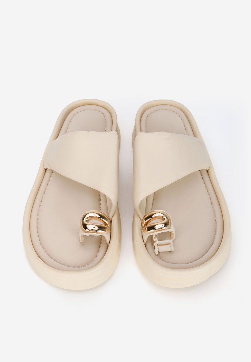 Παντόφλες με πλατφόρμα Alezzia μπεζ