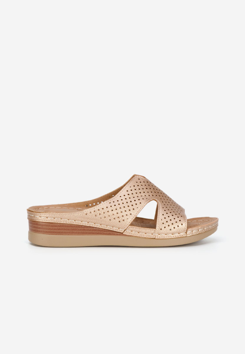 Παντόφλες με πλατφόρμα Hermana champagne