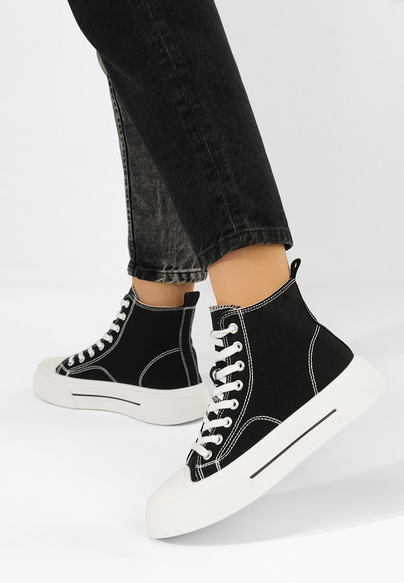 Γυναικεία sneakers αστραγάλο Minoda μαύρα