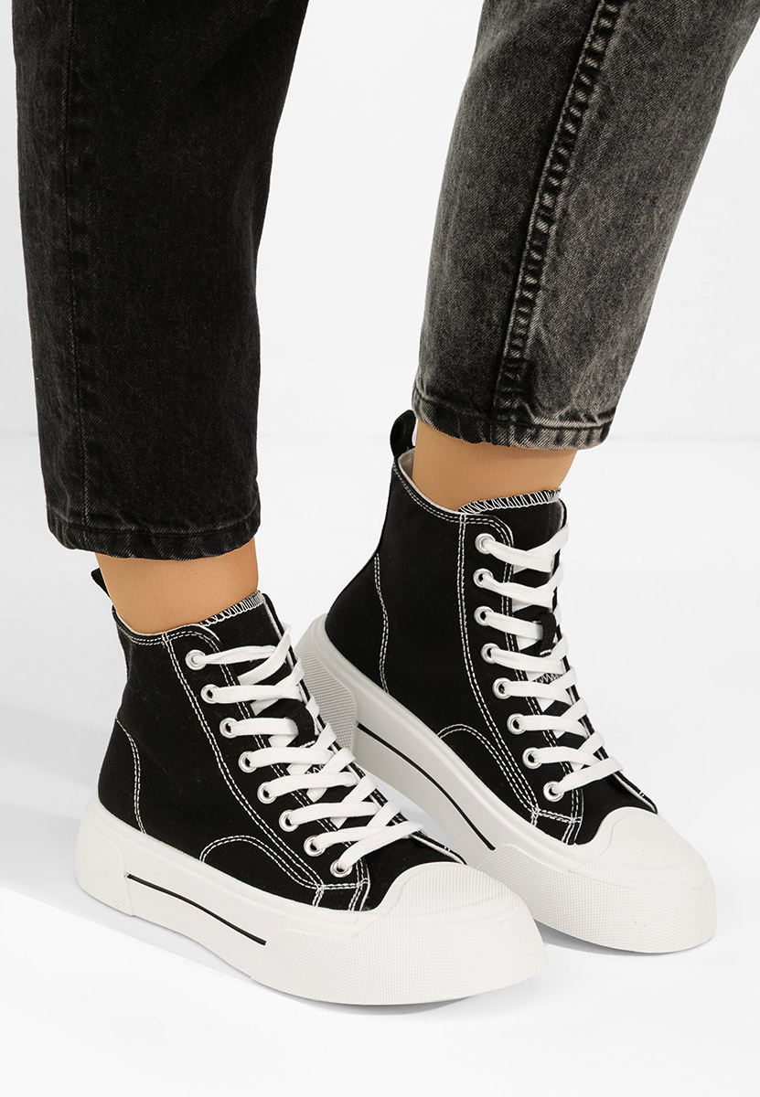 Γυναικεία sneakers αστραγάλο Minoda μαύρα