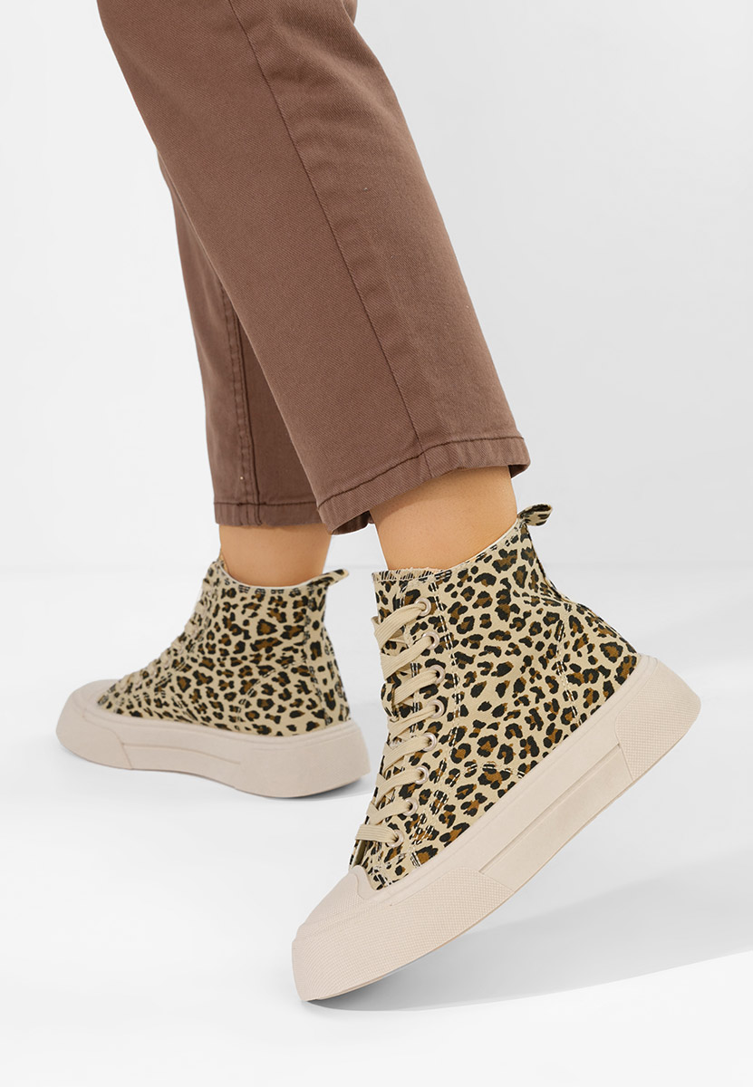 Γυναικεία sneakers αστραγάλο Minoda λεοπαρ