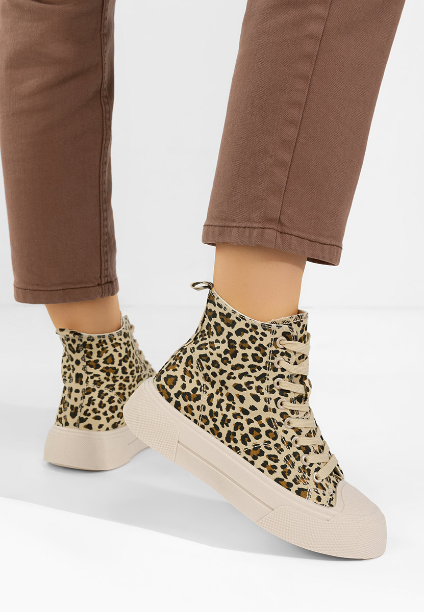 Γυναικεία sneakers αστραγάλο Minoda λεοπαρ