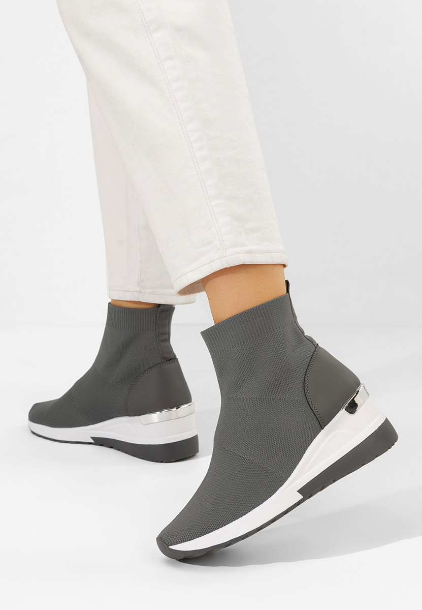 Sneakers με κάλτσα Jessina γκρι