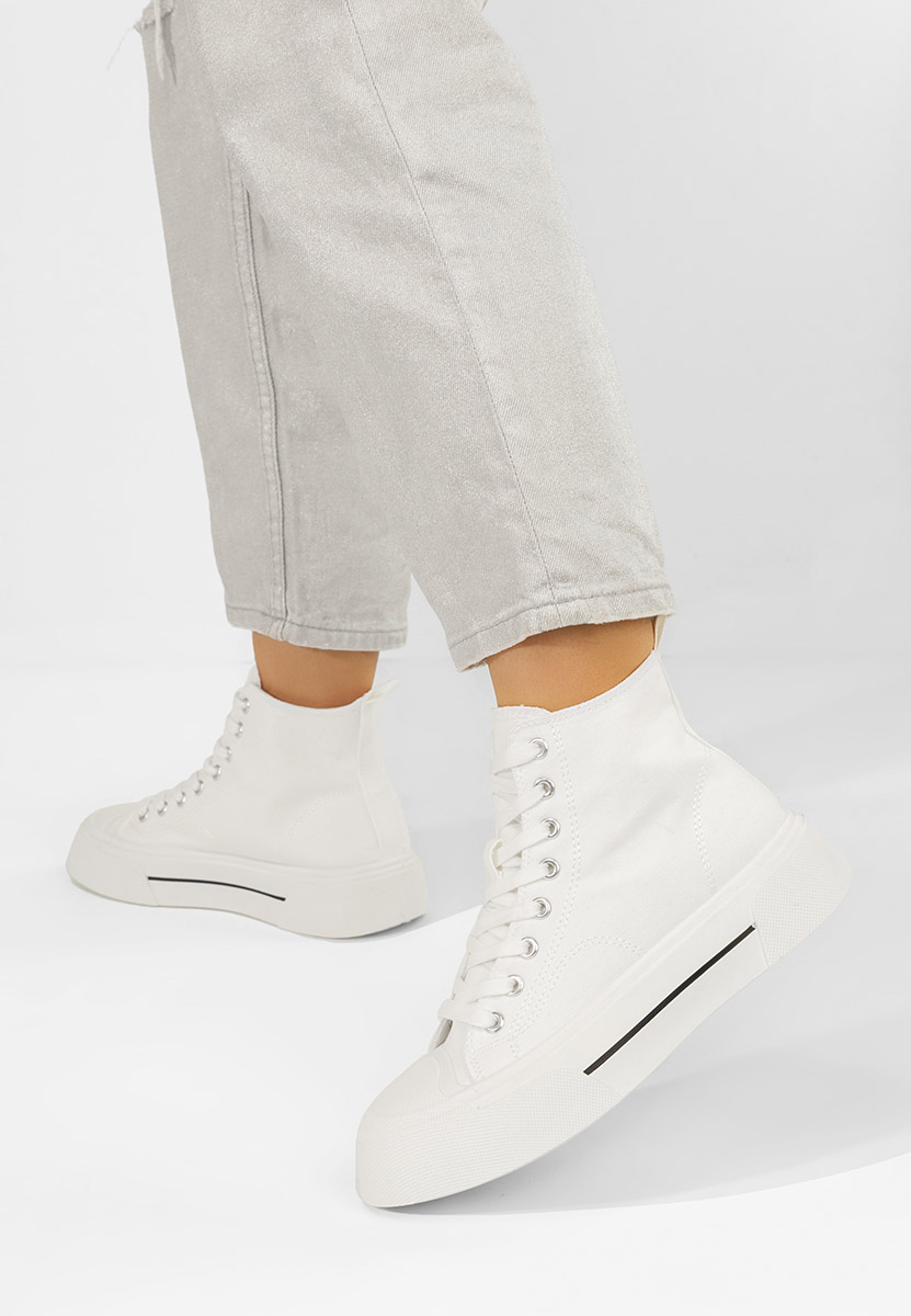 Γυναικεία sneakers αστραγάλο Minoda λευκά