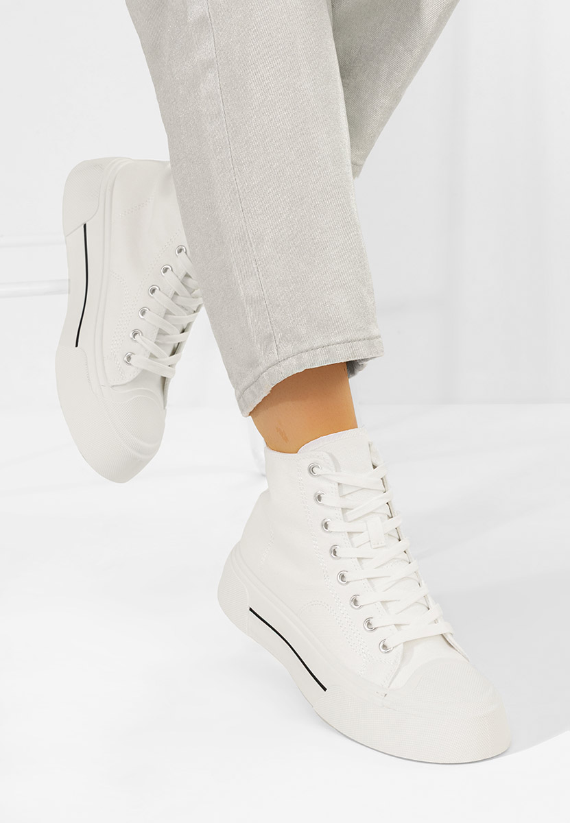 Γυναικεία sneakers αστραγάλο Minoda λευκά